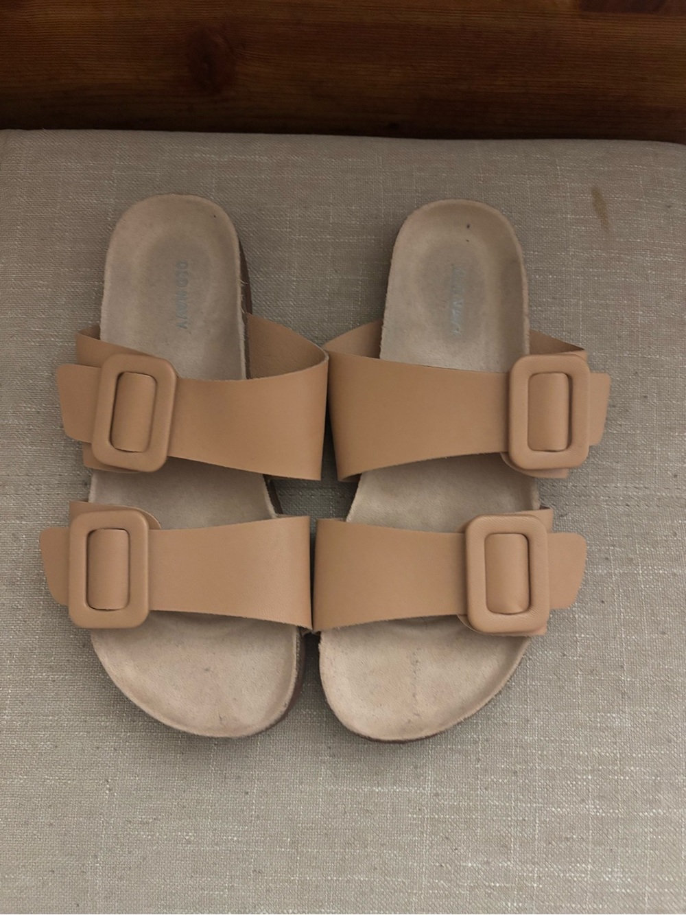 Old Navy Tan Double Buckle Slide Sandals - Picture 2 of 2